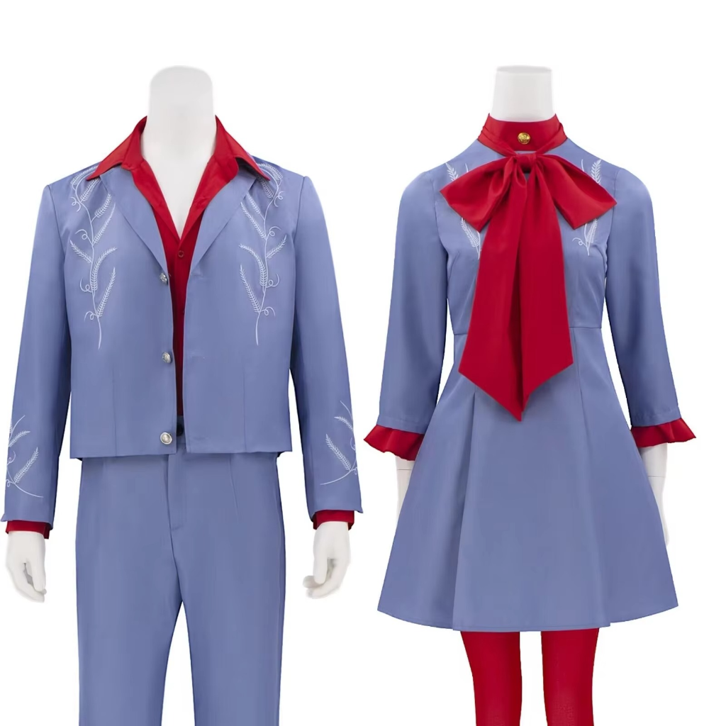 Halloween Cosplay Costume Anime Outfit Dress with Bow and Tights for Party and Conventions