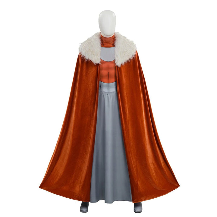 Halloween Cosplay Costume Space Hero with Cape and Sci-Fi Armor Print Anime