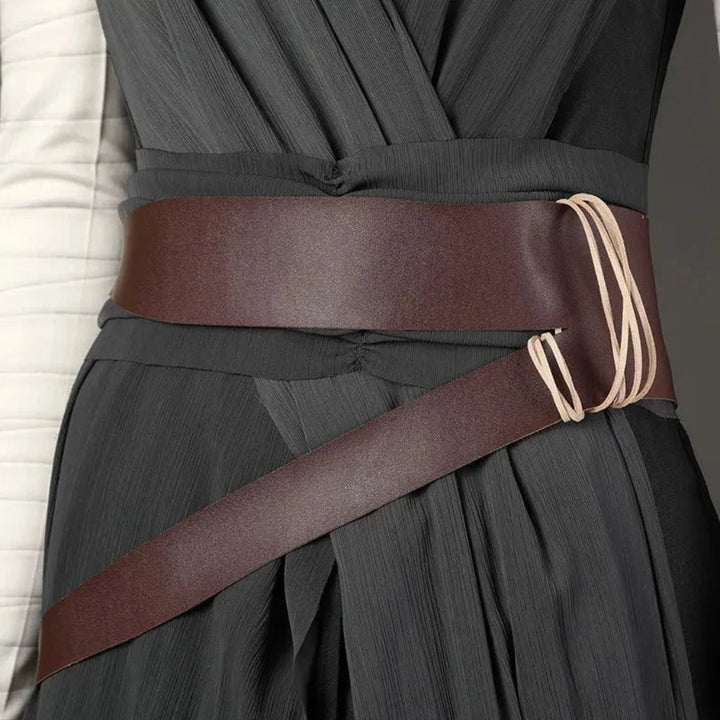Halloween Cosplay Rey Costume with Draped Tunic Belt and Arm Wraps Adventure Set