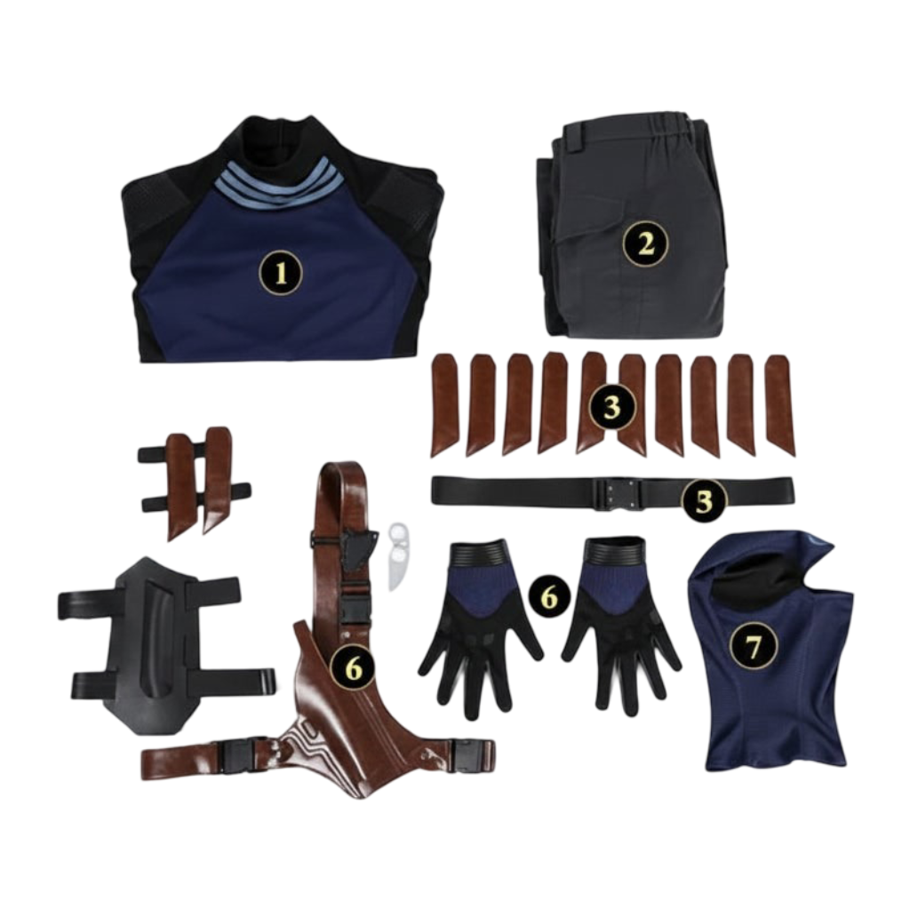 Halloween Cosplay Superhero Costume Set with Tactical Gear Mask Gloves and Utility Belt
