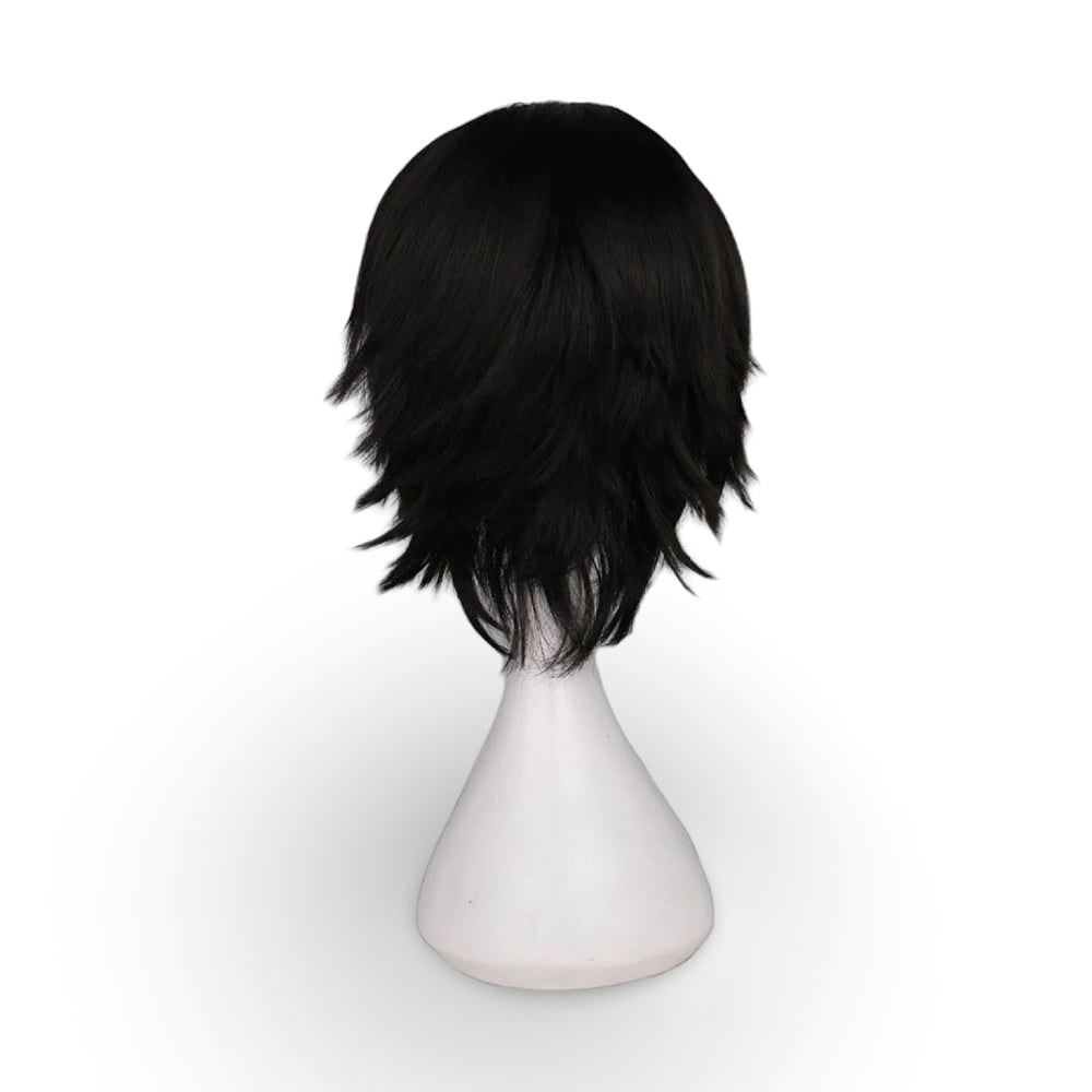 Halloween Cosplay Wig Red Anime Short Layered Synthetic with Blunt Bangs for Party and Costume