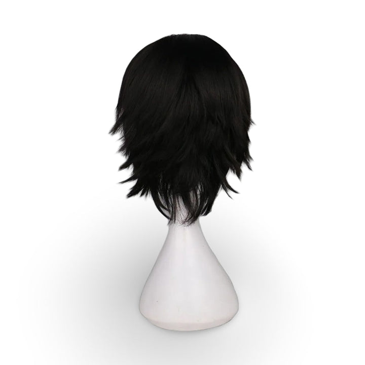 Halloween Cosplay Wig Red Anime Short Layered Synthetic with Blunt Bangs for Party and Costume