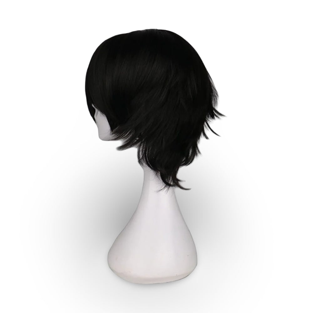 Halloween Cosplay Wig Red Anime Short Layered Synthetic with Blunt Bangs for Party and Costume