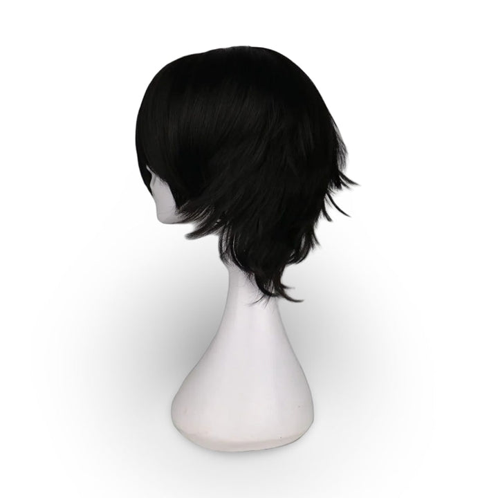 Halloween Cosplay Wig Red Anime Short Layered Synthetic with Blunt Bangs for Party and Costume