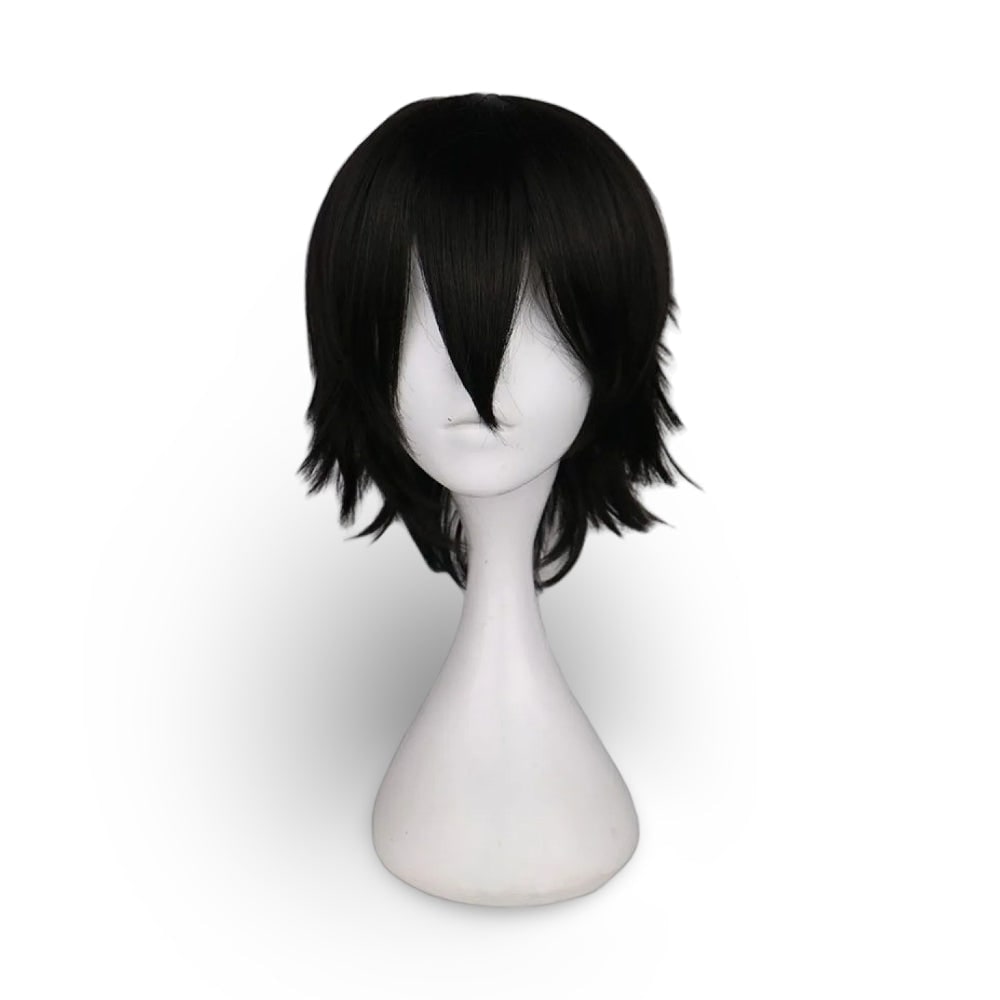 Halloween Cosplay Wig Red Anime Short Layered Synthetic with Blunt Bangs for Party and Costume