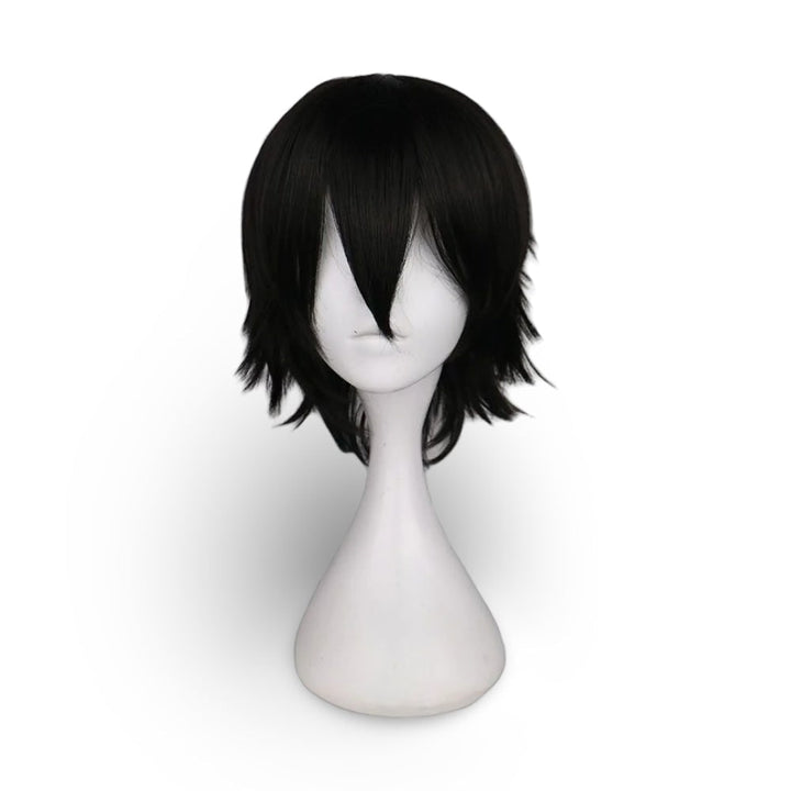Halloween Cosplay Wig Red Anime Short Layered Synthetic with Blunt Bangs for Party and Costume