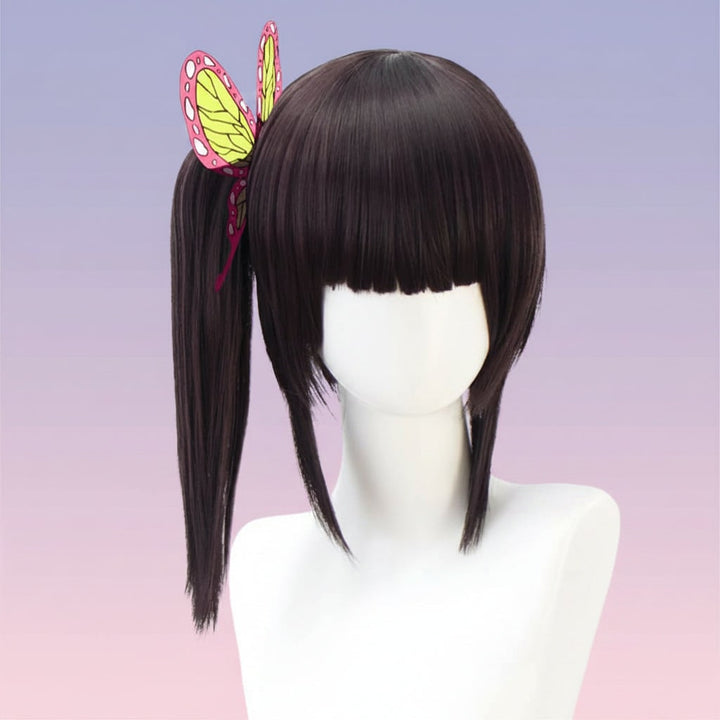 Halloween Cosplay Wig Red Anime Short Layered Synthetic with Blunt Bangs for Party and Costume