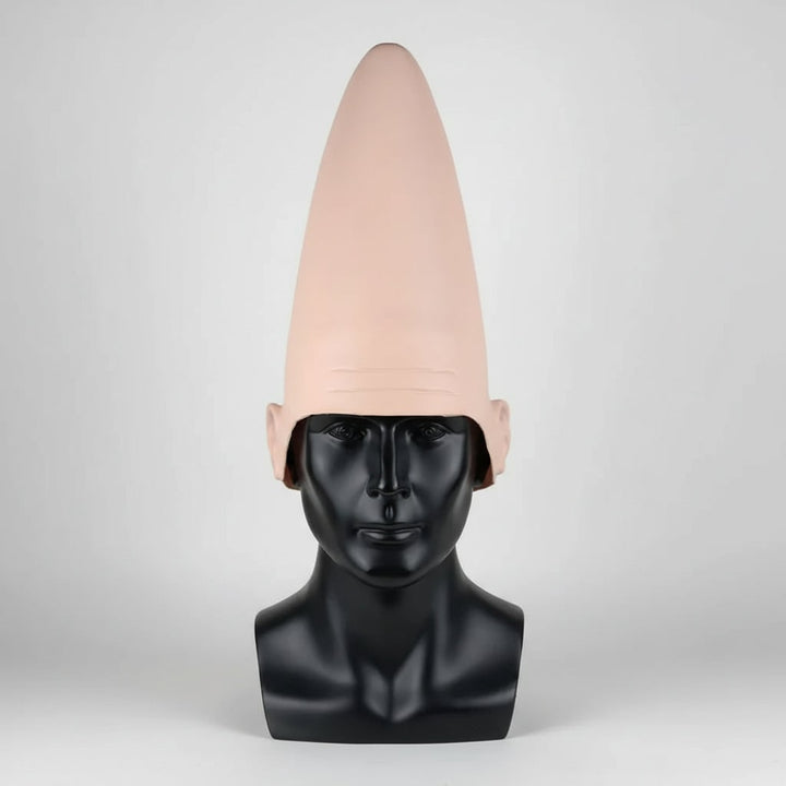 Halloween Costume Alien Conehead Mask with Molded Ears and Wrinkle Details for Party and Cosplay