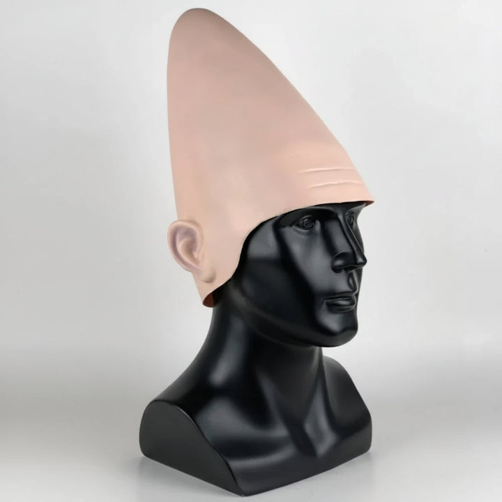 Halloween Costume Alien Conehead Mask with Molded Ears and Wrinkle Details for Party and Cosplay