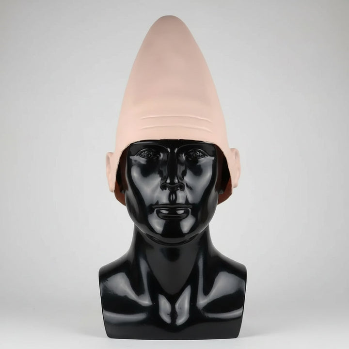 Halloween Costume Alien Conehead Mask with Molded Ears and Wrinkle Details for Party and Cosplay