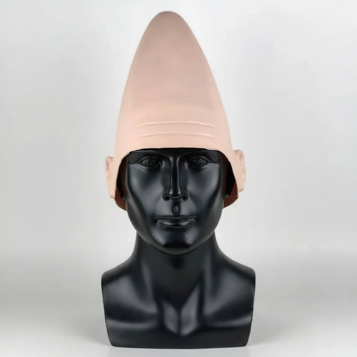 Halloween Costume Alien Conehead Mask with Molded Ears and Wrinkle Details for Party and Cosplay