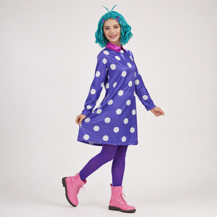 Halloween Costume Cosplay Polka Dot Dress with and Tights