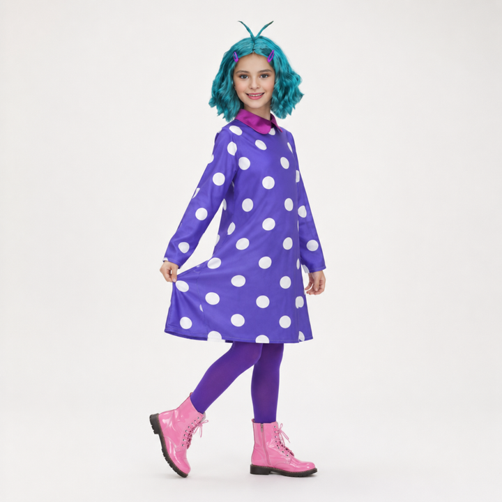 Halloween Costume Cosplay Polka Dot Dress with and Tights