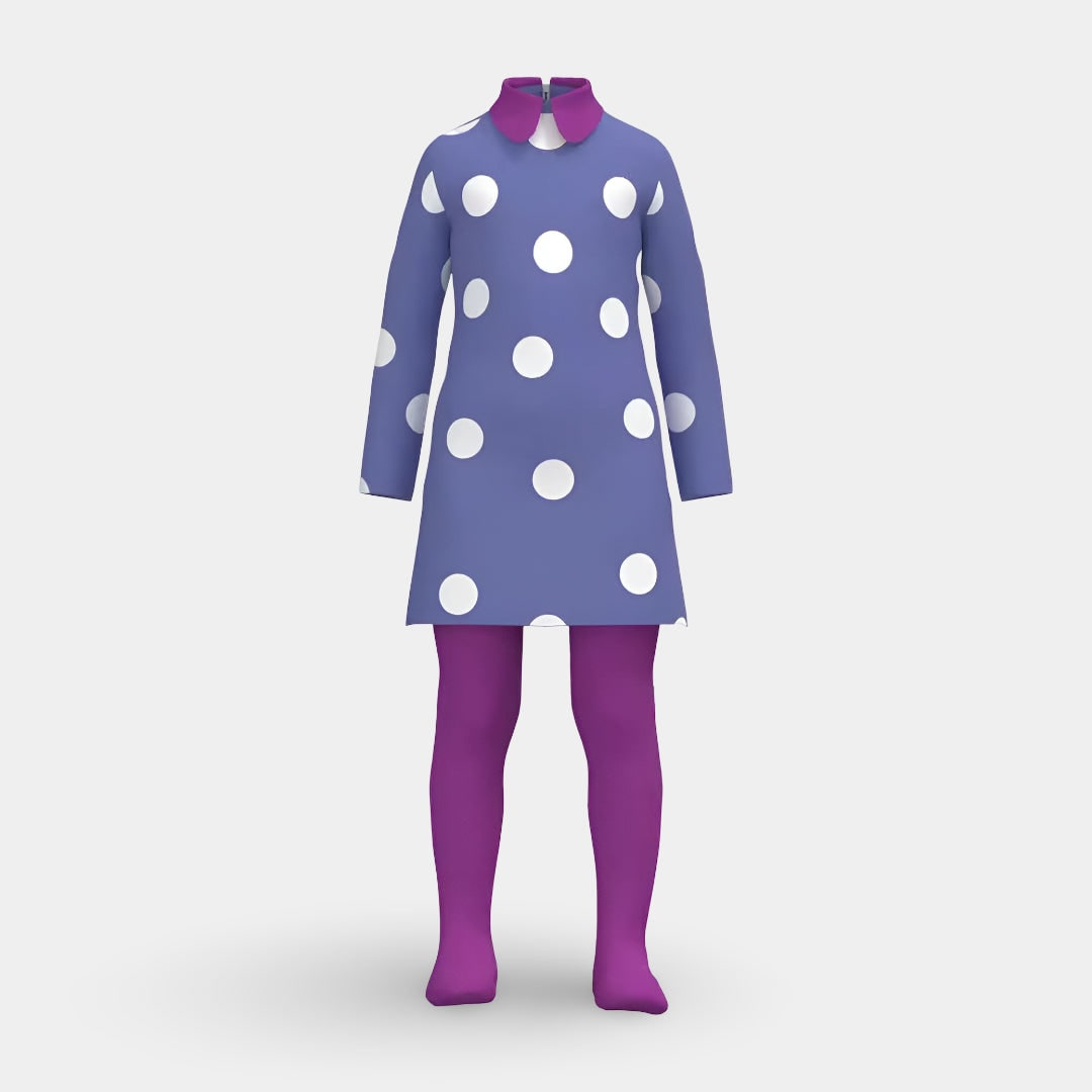 Halloween Costume Cosplay Polka Dot Dress with and Tights