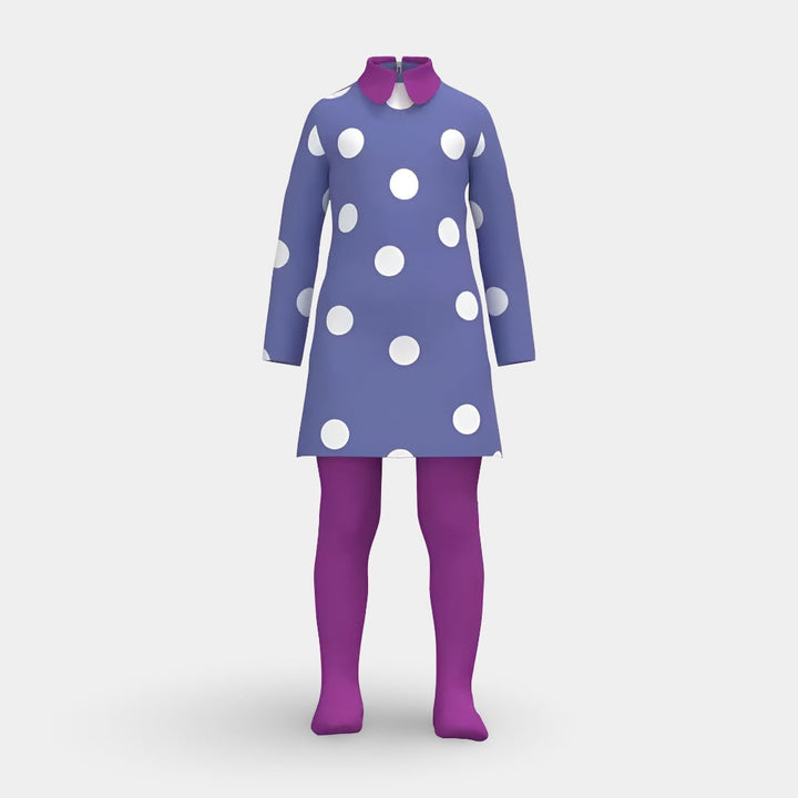 Halloween Costume Cosplay Polka Dot Dress with and Tights