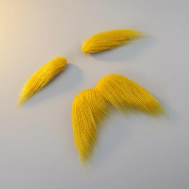 Halloween Costume Mustache and Fake Beard with Bushy Handlebar and Eyebrows Set for Party