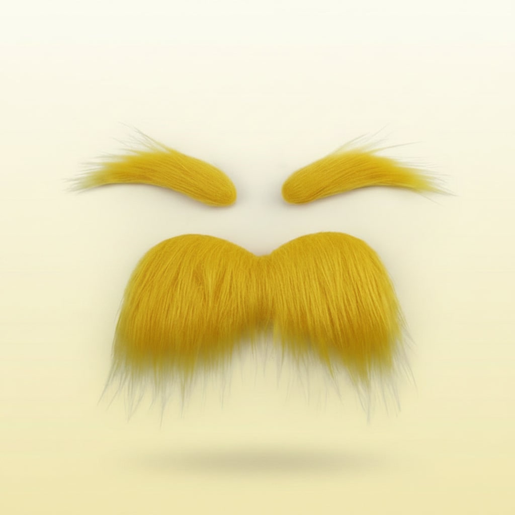 Halloween Costume Mustache and Fake Beard with Bushy Handlebar and Eyebrows Set for Party