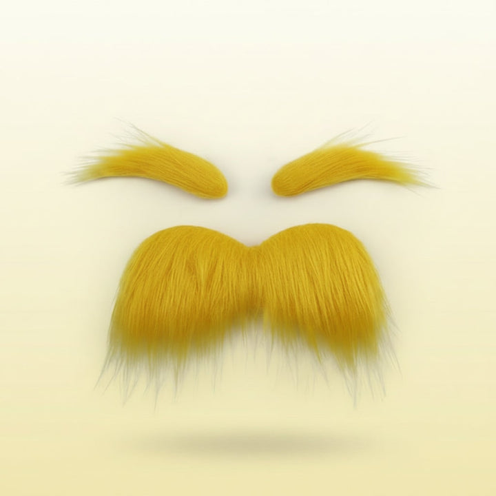 Halloween Costume Mustache and Fake Beard with Bushy Handlebar and Eyebrows Set for Party
