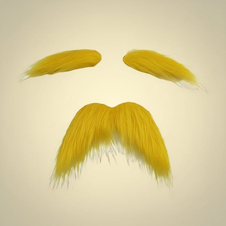Halloween Costume Mustache and Fake Beard with Bushy Handlebar and Eyebrows Set for Party
