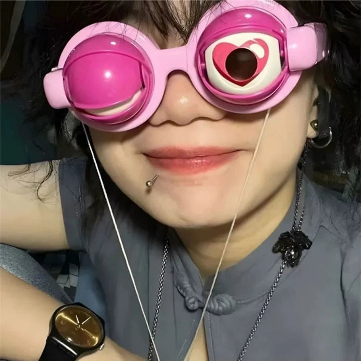 Halloween Crazy Eyes Glasses with Moving Eyelids Novelty Party Eyewear
