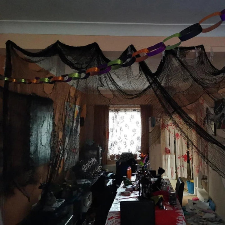 Halloween Creepy Cloth Gauze Black Spooky Decoration for Haunted House Party