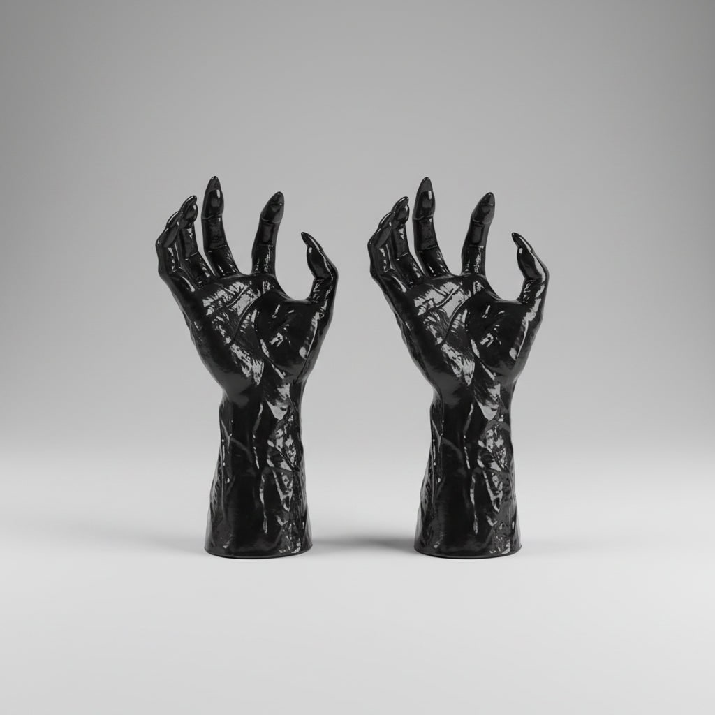 Halloween Creepy Hand Wall Decor Metal Artwork with Candle Holders for Spooky Gothic Decoration