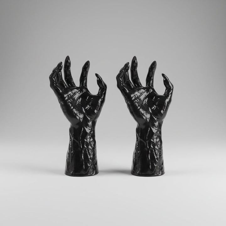 Halloween Creepy Hand Wall Decor Metal Artwork with Candle Holders for Spooky Gothic Decoration