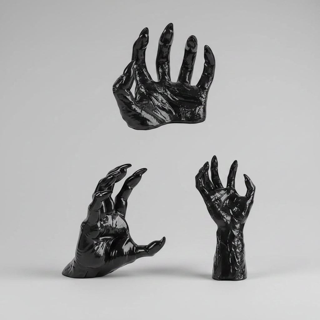 Halloween Creepy Hand Wall Decor Metal Artwork with Candle Holders for Spooky Gothic Decoration