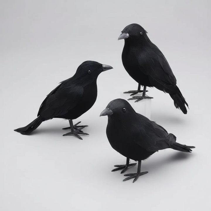 Halloween Crow Decoration Realistic Artificial Prop for Haunted House Party and Yard Display