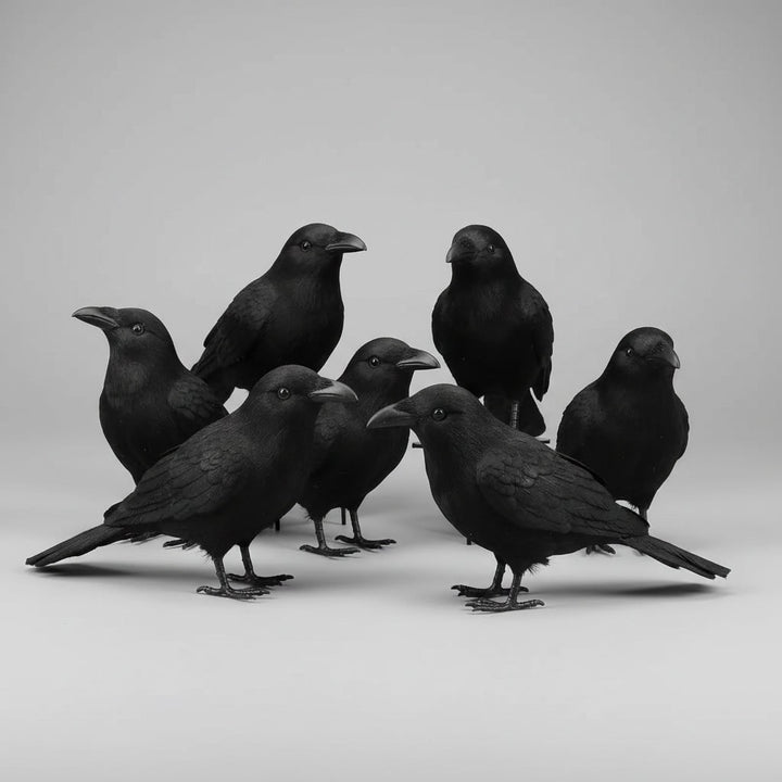 Halloween Crow Decoration Realistic Artificial Prop for Haunted House Party and Yard Display