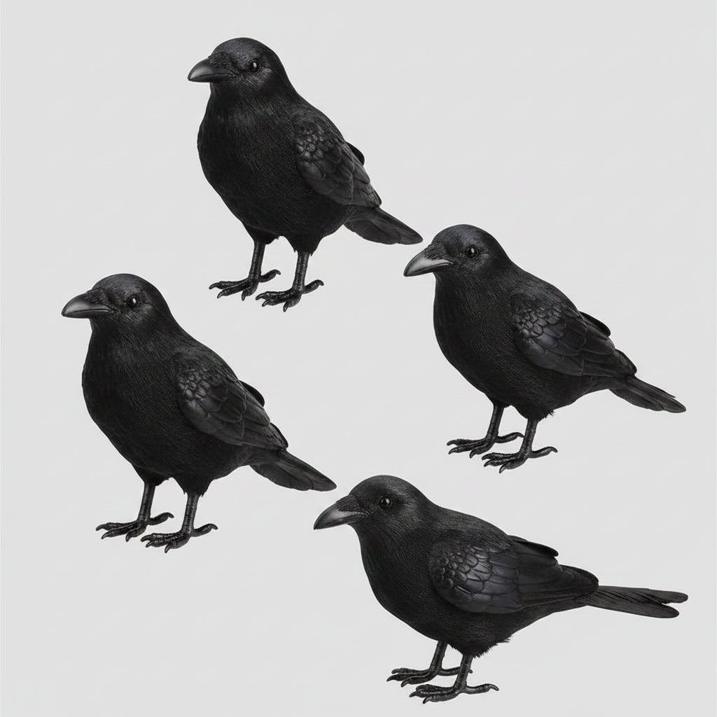 Halloween Crow Decoration Realistic Artificial Prop for Haunted House Party and Yard Display