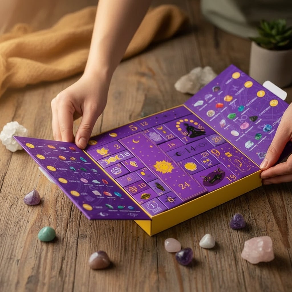 Halloween Crystal Advent Calendar with Gemstones for Christmas and Teen Decoration