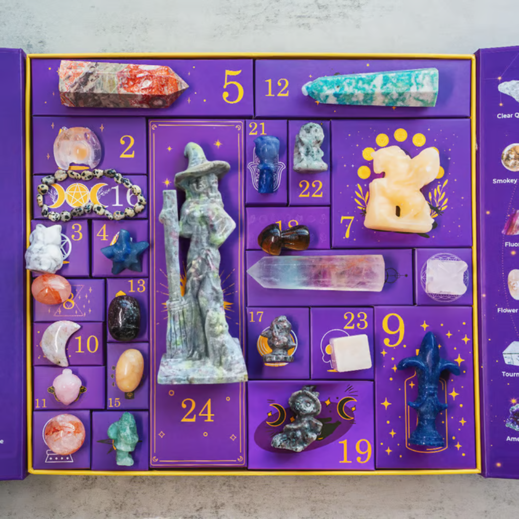 Halloween Crystal Advent Calendar with Gemstones for Christmas and Teen Decoration