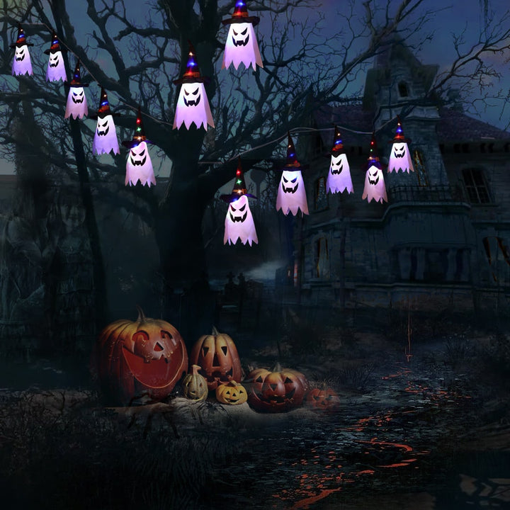 Halloween Decorations Hanging Lights with Lantern LED String Operated for Indoor Outdoor Party