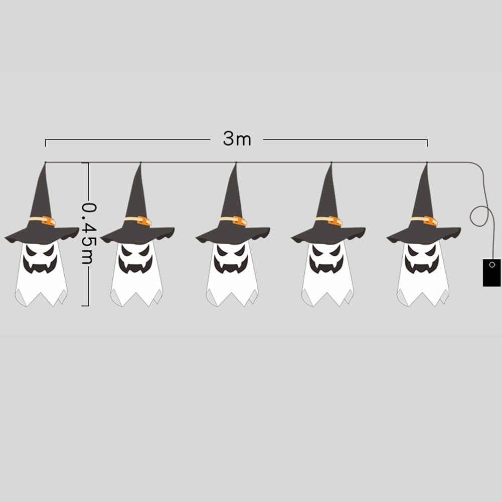 Halloween Decorations Hanging Lights with Lantern LED String Operated for Indoor Outdoor Party