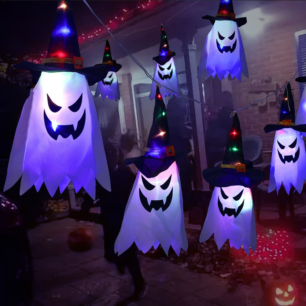 Halloween Decorations Hanging Lights with Lantern LED String Operated for Indoor Outdoor Party