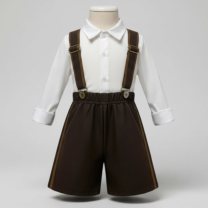 Halloween Dirndl Oktoberfest Costume German Dress with Lederhosen and Suspenders for Party