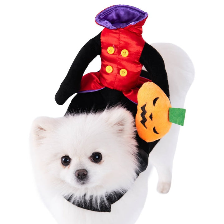 Halloween Dog Costume Funny Novelty with Hooded Design and Step-In Style for Small Human