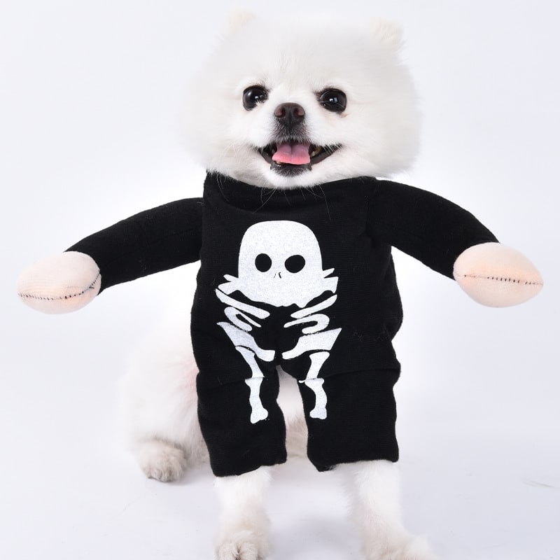 Halloween Dog Costume Funny Novelty with Hooded Design and Step-In Style for Small Human