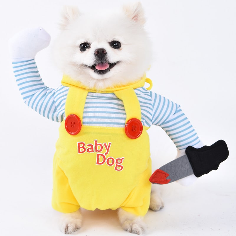Halloween Dog Costume Funny Novelty with Hooded Design and Step-In Style for Small Human