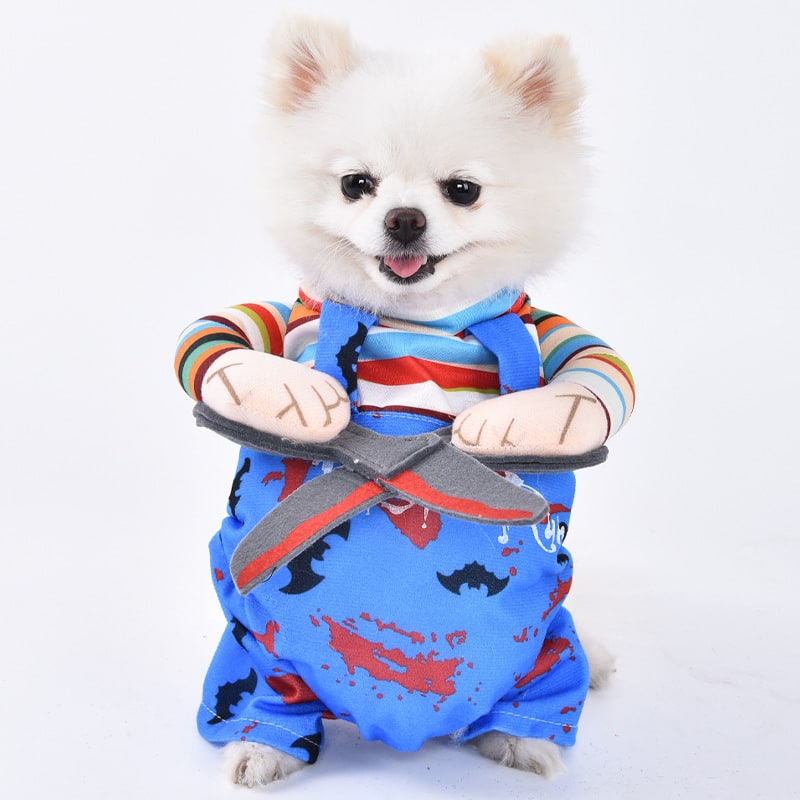 Halloween Dog Costume Funny Novelty with Hooded Design and Step-In Style for Small Human