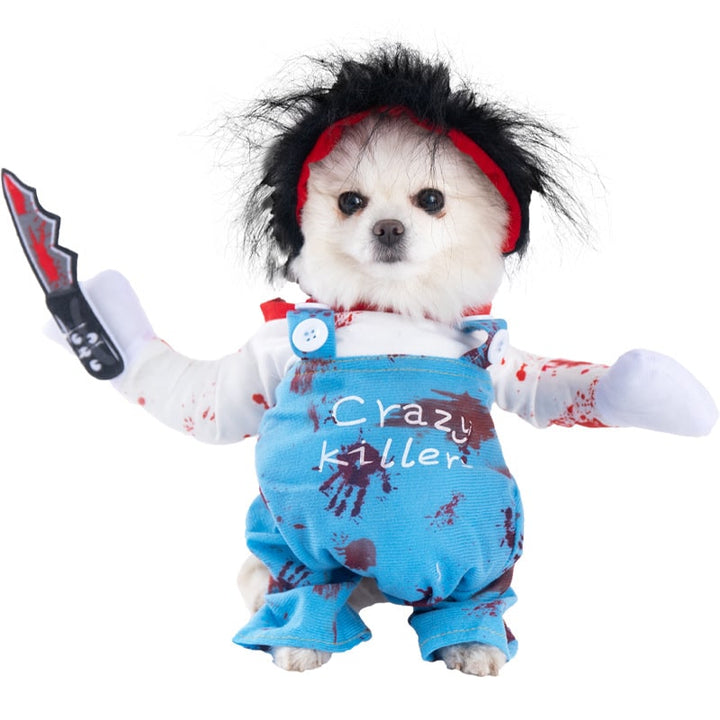 Halloween Dog Costume Funny Novelty with Hooded Design and Step-In Style for Small Human
