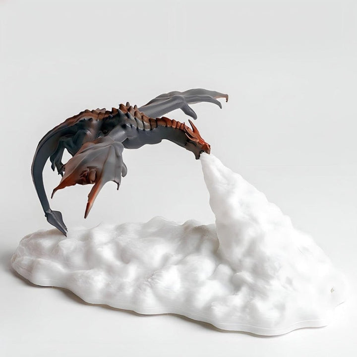 Halloween Dragon Night Light LED Lamp with Decorative Fire-Breathing Design and Illuminated Cloud
