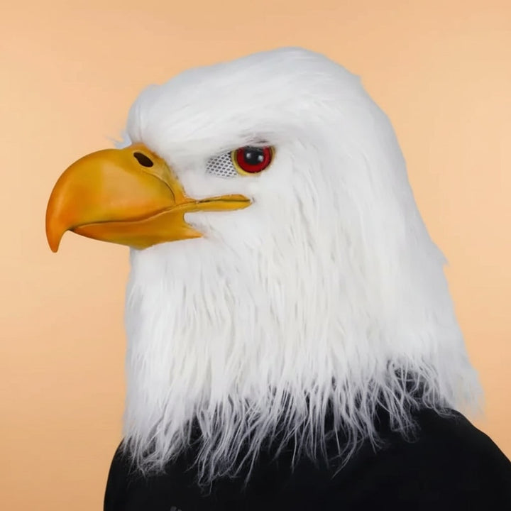 Halloween Eagle Costume Mask with Realistic Bald Design and Creepy Full Head Coverage