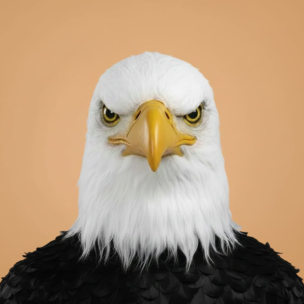 Halloween Eagle Costume Mask with Realistic Bald Design and Creepy Full Head Coverage