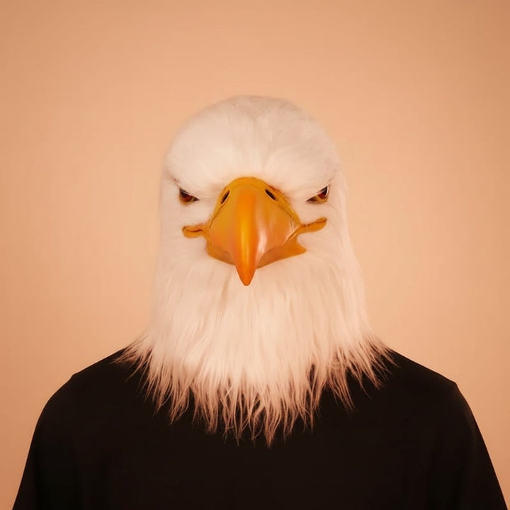 Halloween Eagle Costume Mask with Realistic Bald Design and Creepy Full Head Coverage