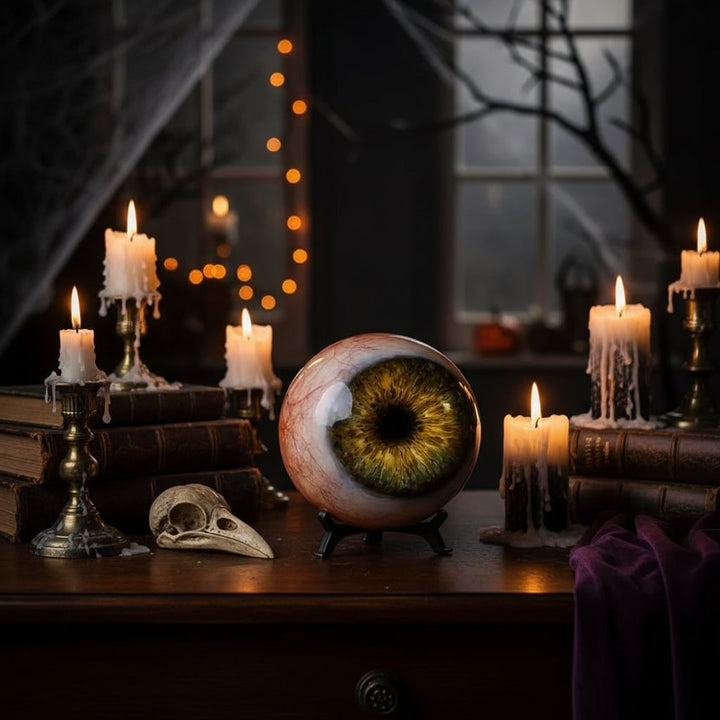 Halloween Eyeball Decoration with Display Stand for Witch Party and Front Door Decor