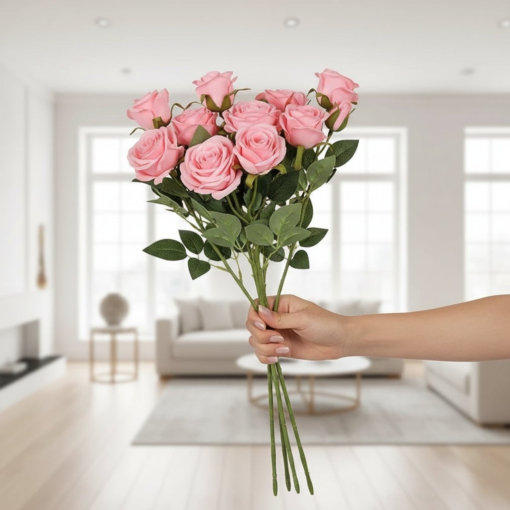 Halloween Fake Roses Bulk Faux Artificial Long Stem Lifelike Flowers for Spooky Party Decoration