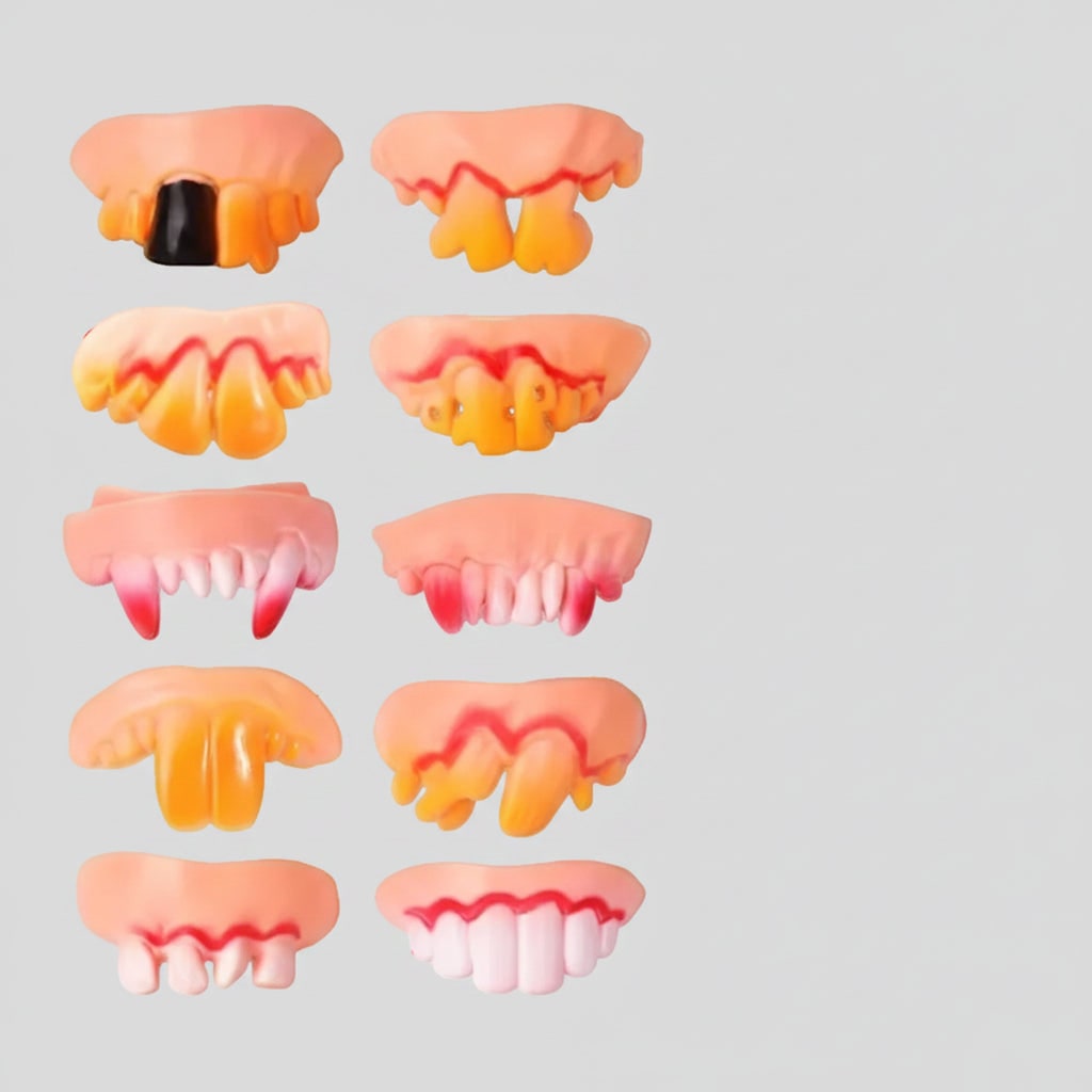 Halloween Fake Teeth Partials and Vampire Fangs Costume Accessories for Party Flippers