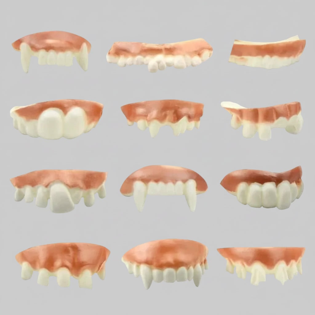Halloween Fake Teeth Partials and Vampire Fangs Costume Accessories for Party Flippers